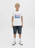 Jack & Jones Baskılı Beyaz Erkek Çocuk T-Shirt 12269809