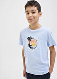 Jack & Jones Baskılı Mavi Erkek Çocuk T-Shirt 12269922