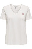 ONLNEW BELLE S/S LOVE V-NECK TOP BOX JRS TAŞ