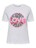 ONLARIYA LIFE REG S/S LOVE TOP BOX JRS Kadın Beyaz T-Shirt - 15343191