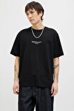 Jack & Jones Erkek Jorıslıngton Bisiklet Yaka Kısa Kollu %100 Pamuk T-Shirt 12273157 Siyah