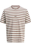 JORVESTERBRO NEWTON STRIPE TEE SS CN BORDO-BEYAZ