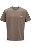 JORBOSTON CHEST BRANDING TEE SS CN AÇIK KAHVE 