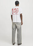 Jack & Jones Bisiklet Yaka Beyaz Erkek T-Shirt 12275402_JORSNAKE TEE SS CREW NECK