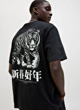 Jack & Jones Bisiklet Yaka Siyah Erkek T-Shirt 12275402_JORSNAKE TEE SS CREW NECK