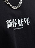 Jack & Jones Bisiklet Yaka Siyah Erkek T-Shirt 12275402_JORSNAKE TEE SS CREW NECK