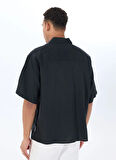 Jack & Jones Geniş Fit Siyah Erkek Gömlek 12271066_JORPAROS OVERSIZED SHIRT S
