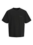Jack & Jones Bisiklet Yaka Siyah Erkek T-Shirt 12273388_JORMARRAKESH SKETCH TEE SS