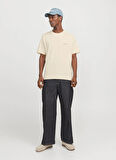 Jack & Jones Bisiklet Yaka Krem Erkek T-Shirt 12272996_JORSPLIT BACK TEE SS CREW