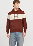 Jack & Jones Kapüşon Yaka Kiremit Erkek Sweatshırt JORVESTERBRO BLOCK SWEAT HOOD STYD