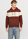 Jack & Jones Kapüşon Yaka Kiremit Erkek Sweatshırt JORVESTERBRO BLOCK SWEAT HOOD STYD