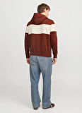 Jack & Jones Kapüşon Yaka Kiremit Erkek Sweatshırt JORVESTERBRO BLOCK SWEAT HOOD STYD
