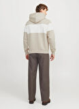 Jack & Jones Kapüşon Yaka Bej Erkek Sweatshırt JORVESTERBRO BLOCK SWEAT HOOD STYD