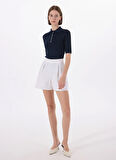 Vero Moda Polo Yaka Dar Lacivert Kazak Kadın VMPEARL 2/4 POLONECK PULLOVER PRM