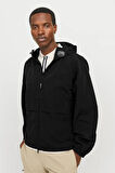 Jack & Jones Erkek Jcounıon Kapüşonlu Fermuarlı Ceket 12274049 Siyah