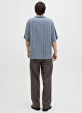 Jack & Jones Rahat Mavi Erkek Gömlek 12273289_JPRBLUVINCENT PRINT RESORT