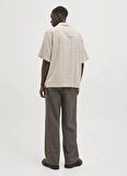 Jack & Jones Rahat Bej Erkek Gömlek 12273289_JPRBLUVINCENT PRINT RESORT