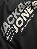 Jack Jones Erkek Jcotarmac  Bisiklet Yaka Siyah Tişört 12276408