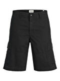 Jack & Jones JPSTCOLE MATEO Erkek Kargo Şort – %100 Pamuk, Rahat Kesim, Çok Cepli 