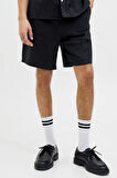 Jack & Jones Erkek Günlük Siyah Keten Şort - 12274758