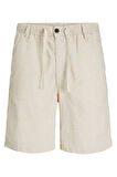 Jack & Jones Erkek Relaxed Fit Keten Karışımlı Bej Şort - 12274968