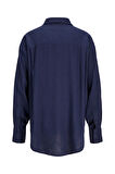 JJXX Kadın Jxjamıe Oversize Uzun Kollu Keten Gömlek 12269668 Lacivert