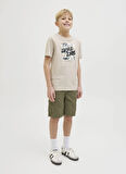 Jack & Jones Normal Bel Normal Haki Erkek Çocuk Şort 12274580