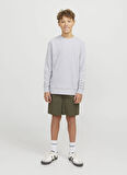 Jack & Jones Lastikli Bel Normal Haki Erkek Çocuk Şort 12275013