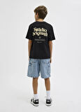 Jack & Jones Baskılı Siyah Erkek Çocuk T-Shirt 12278373