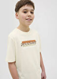 Jack & Jones Baskılı Krem Erkek Çocuk T-Shirt 12278350