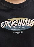 Jack & Jones Baskılı Siyah Erkek Çocuk T-Shirt 12278350