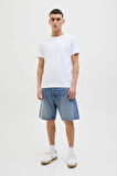Jack & Jones Erkek Jjıtony Rahat Kesim Jean Şort 12269533 Mavi