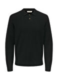 Only & Sons Siyah Erkek Normal Kazak ONSJAY REG LS POLO KNIT