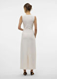 Vero Moda Bisiklet Yaka Beyaz Uzun Kadın Elbise VMALLISON SL ANKLE DRESS JRS GA