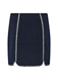Yas Yüksek Bel Lacivert Kadın Nakışlı Kısa Etek YASVICCO HW WOOL BLEND SKIRT S.