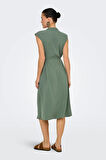 JDY Kadın Jdydıvya Belden Bağlamalı Midi Elbise 15350728 Yeşil