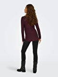 Only Kadın Yuvarlak Yaka Regular Fit Bordo Örgü Kazak - 15113356
