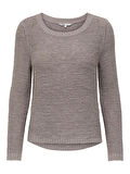 Only Kadın Yuvarlak Yaka Regular Fit Gri Örgü Kazak - 15113356