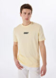 Only & Sons O Yaka Baskılı Açık Sarı Erkek T-Shirt ONSPALM LOGO REG SS TEE CS