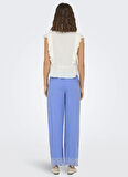 Only Orta Bel Normal Mavi Kadın Pantolon ONLPAULA TULUM EMB PULL-UP PANT WVN