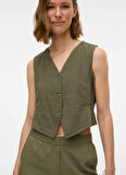 Vero Moda Yeşil Kadın Yelek VMCAIA SL VEST WVN NOOS
