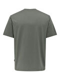 Only & Sons Erkek Yuvarlak Yaka Regular Fit Gri T-Shirt - 22033190