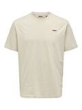 Only & Sons Erkek Yuvarlak Yaka Regular Fit Bej T-Shirt - 22033190