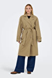 Only Kadın Onlorchıd Belden Bağlamalı Uzun Trençkot 15355443 Kahverengi