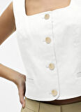 Vero Moda V Yaka Dar Beyaz Kazak Kadın VMWILLOW SL V-NECK POLO TOP
