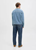 Jack & Jones Normal Bel Bol Kesim Mavi Erkek Denim Pantolon 12278087_JJIEDDIE JJORIGINAL SQ 061
