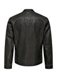 Only & Sons Normal Siyah Erkek Ceket ONSMIKE PU RACER JACKET OTW NOOS