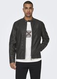 Only & Sons Normal Siyah Erkek Ceket ONSMIKE PU RACER JACKET OTW NOOS