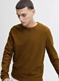 Jack & Jones Bisiklet Yaka Normal Kahve Erkek Kazak 12258407_JJECOOPER KNIT CREW NECK N