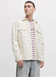 Jack & Jones Rahat Krem Erkek Gömlek 12278825_JJEPERFECT CORDUROY OVERSH